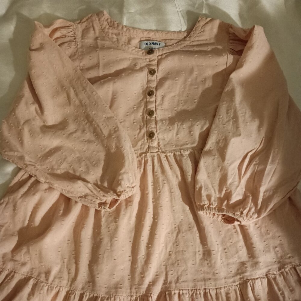Old Navy - Dress Long Sleeve Light Orange with bottons - Kids Size XL 14/16
